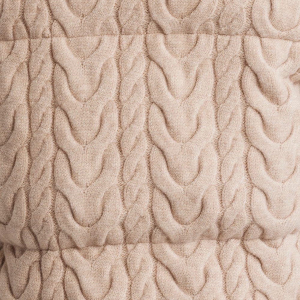 Varley Beige Cable Knit Puffer Jacket, size Large, NEW - Picture 6 of 16